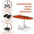 thumbnail image 4 of Gymax Parasol de Patio Double Face de 15 Pi, Parasol de Marché Jumelé avec Base Améliorée, Orange, 4 of 7