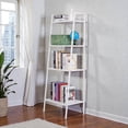 thumbnail image 3 of Tcbosik Ladder Shelf, 4-Tier Bookshelf with Metal Frame, Storage Rack for Home Office, Living Room, Bedrom, White, 3 of 7
