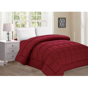 Double-Filled Comforter %100 HypoAllergenic, Twin/Twin XL, Burgundy