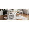 thumbnail image 2 of 74.5 inch Kitchen Island with Extendable Dining Table , Rolling Kitchen Island on Wheels with Spice Rack and 2 Drawers,  Kitchen Storage Cart with 4 Door Cabinet, for Kitchen, Dining Room, White, 2 of 18