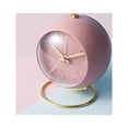 thumbnail image 4 of Analog Alarm Clocks, Silent Non-Ticking Classic Retro Analog Cute Small Desk Clock with Night Light Battery Powered Backlight for Kids/Bedroom/Bedside Desktop/Kitchen/Travel Pink, 4 of 7