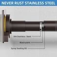 thumbnail image 7 of Matte Bronze Shower Curtain Rod,1 Inch Diameter Stainless Steel Adjustable Spring Tension Rods 32 to 68",with Holders,Anti-Slip,Curtain Rods No Drilling(1 Pack), 7 of 7