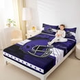 thumbnail image 4 of jejeloiu Rugby Game Gaming Full Size Sheets,Purple White Black Bed Sheets For Football Lover 4pcs, 4 of 7