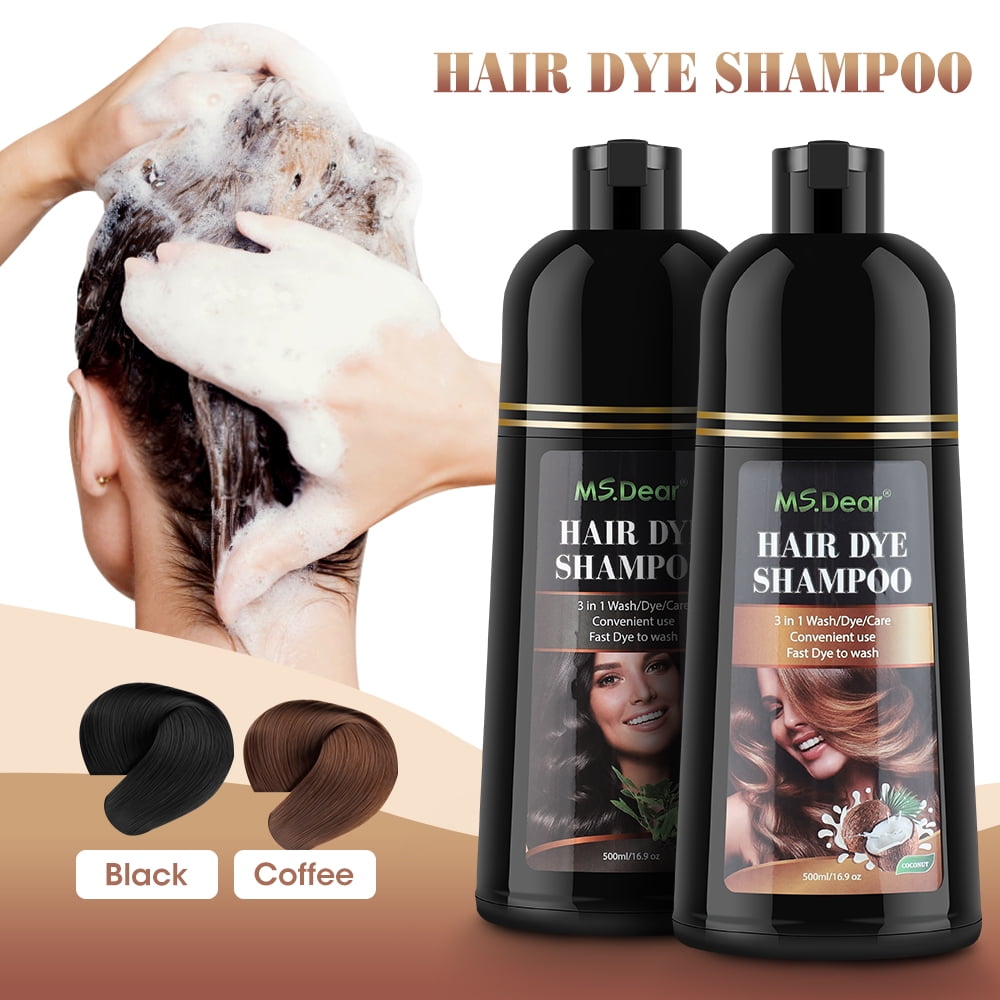 HailiCare Hair Color Shampoo, 500ml Natural Coconut Oil, Colors