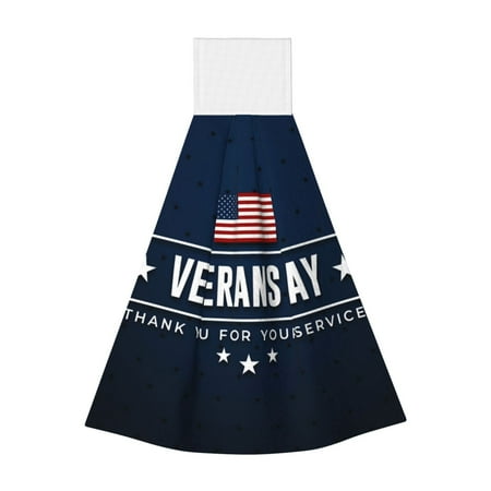

Ocsxa Happy Veterans Day for Hand Towels Hand Wipes with Velcro Soft and Fast Absorbent Hanging Towels Reusable Cleaning Cloth for Kitchen/Bathroom/Laundryroom 14x18In