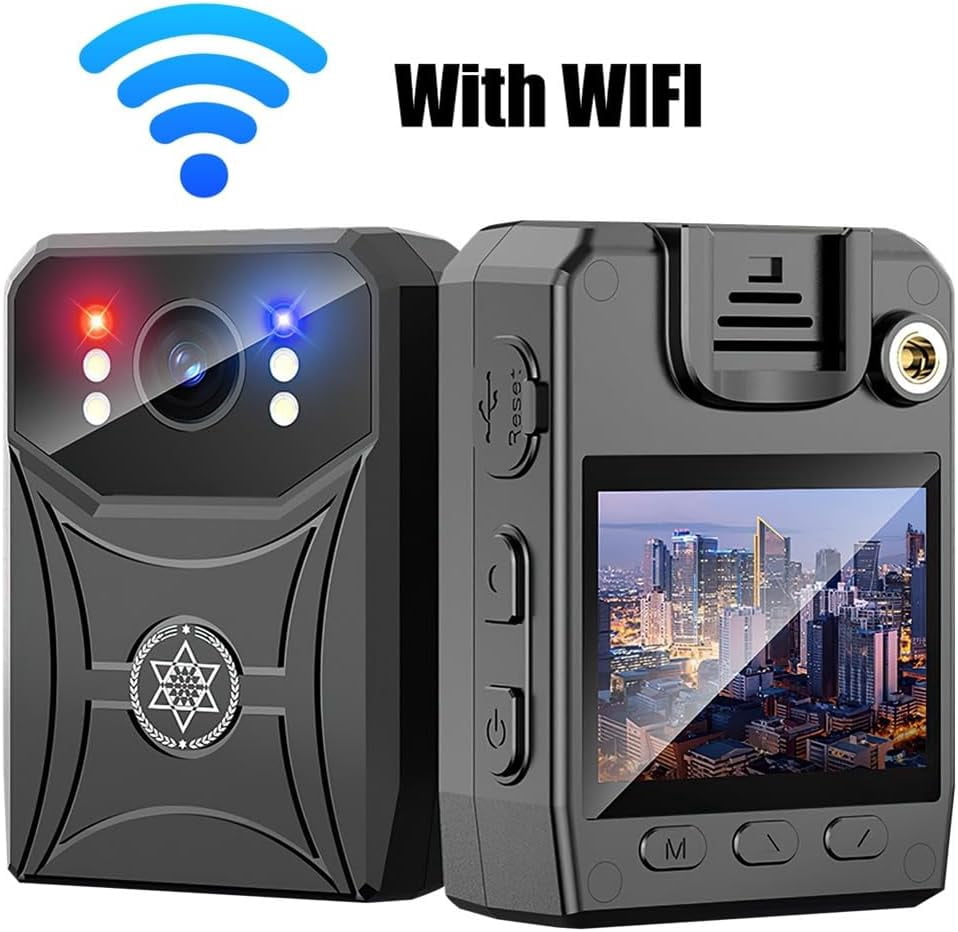 Police Body Cameras with Audio and Video Recording, Body Mounted Video Camera Built-in 64GB, Personal Wearable Cam with 2.0” Screen, Night Vision, IP65, for Police Law Enforcement, Security