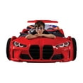 thumbnail image 1 of GTX Twin Race Car Bed with LED Lights & Sound FX, Kids Racing Bedroom Furniture, 1 of 4