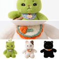 thumbnail image 4 of Unique Green Cat Plush Toy Cute Stuffed Kitten Doll Quirky Desktop Companion Soft Plushie Room Decor Novelty Birthday Gift Accent 12.6 Inch, 4 of 4