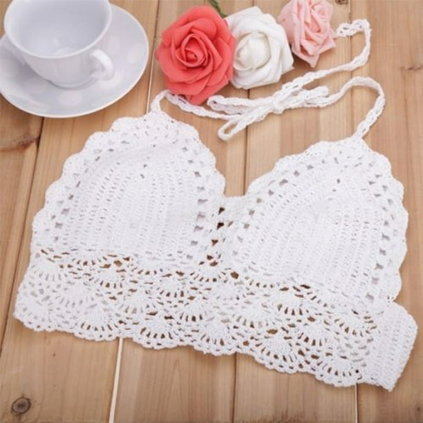 The Crochet Lace Plunge Bralette: Fresh White
