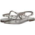 thumbnail image 6 of Circus by Sam Edelman Celia Silver Metallic Adjustable Ankle Strap Thong Sandal (Soft Silver, 5.5), 6 of 6