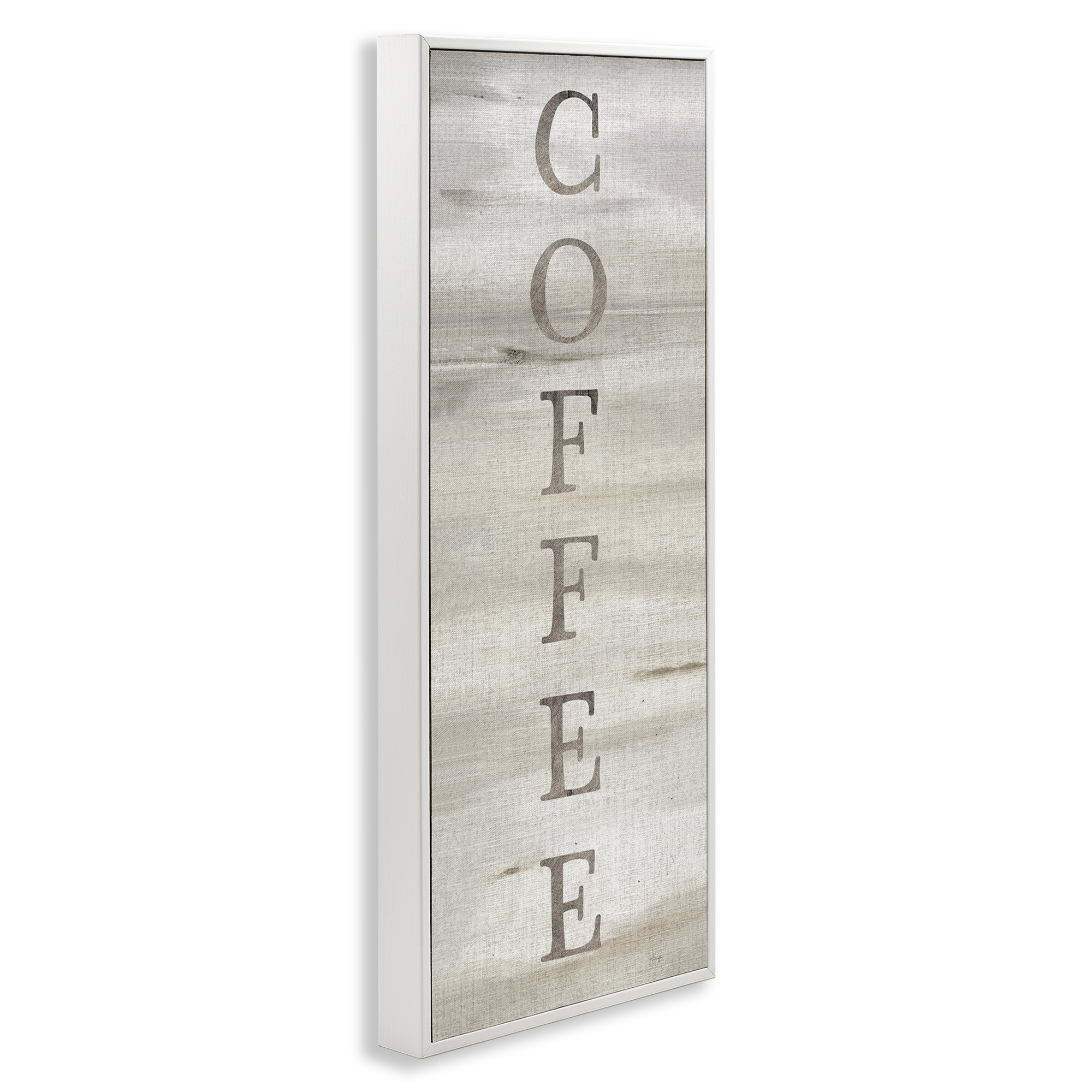 Stupell Industries Rustic Vertical Coffee Food & Beverage Painting White Framed Art Print Wall Art, 13 x 30