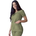 thumbnail image 2 of Adar Pro Heather Sarraus pour Femmes - Haut de Sarrau à Encolure Cœur en V - P4210H - Heather Olive - TTP, 2 of 7