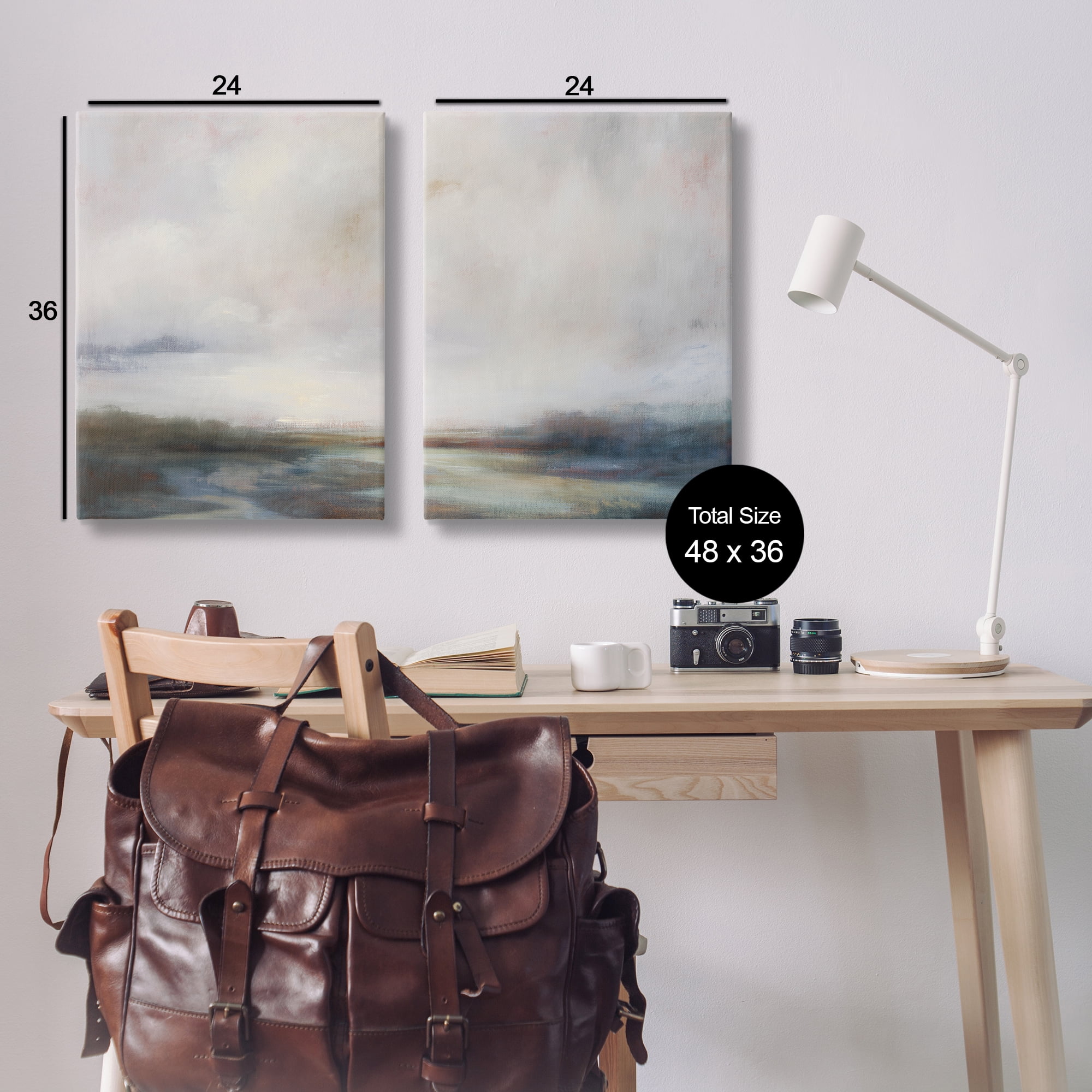 Stupell Industries Moody Clouds Landscape Landscape & Nature Painting Wrapped Canvas Art Print Wall Art, 24 x 36, Set of 2