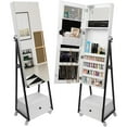 thumbnail image 5 of Mirror Jewelry Armoire Cabinet with Drawer Grey, 5 of 5