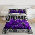 thumbnail image 2 of Feelyou Purple Anniversary Rose Twin Comforter Sets, Rustic Cabin Bedding Set, 2-Piece, 2 of 8