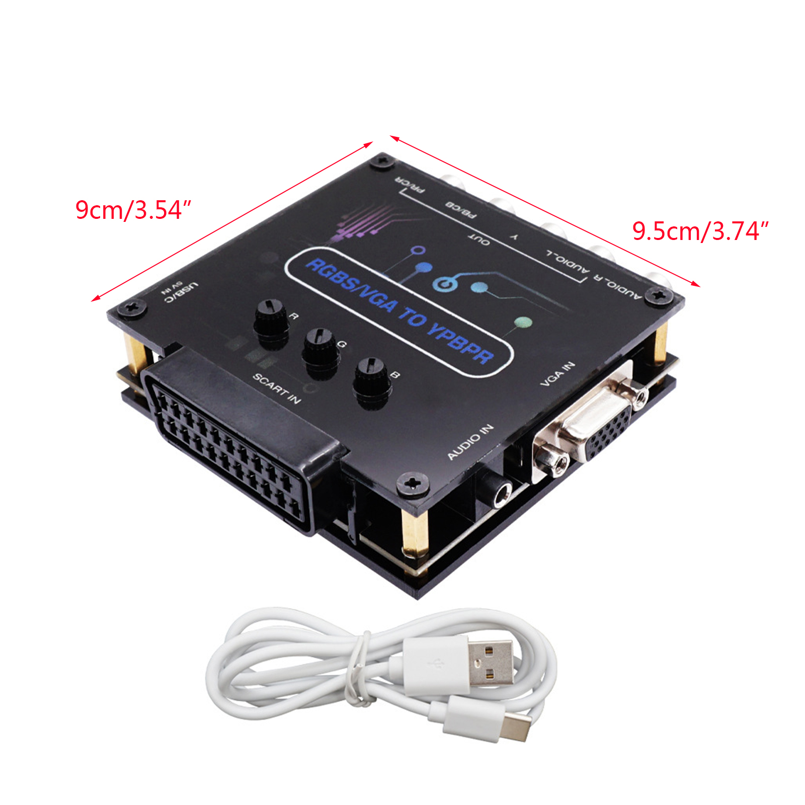 JZROCKER Composite Video Audio Converter Adapter 720p 1080p RGBS VGA SCART to YPBPR