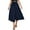 Navy, variant on RUTAYY High Waist A-Line Skirt Bow Linen Flared Beach Long Skirts For Women With Pockets Solid Color Casual Travel Skirts