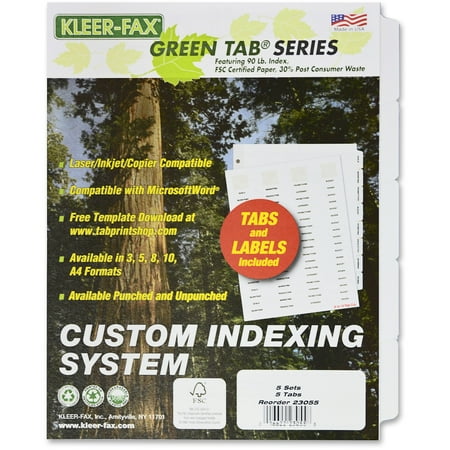 Kleer-Fax, KLF23055, Custom Indexing System, 5 / Pack
