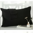 thumbnail image 1 of The Great American Store1800 Series Microfiber Solid Black, Bolster Lumbar Throw Pillowcases (12"x 24") - Envelope Closure End - Wrinkle, Fade, Stain Resistant - Hypoallergenic, 1 of 4
