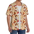 thumbnail image 2 of Pofeuu Guinea Pigs And Mushrooms Print Mens Casual Short Sleeve Shirts Beach Summer Spread Collar Pocket Tops Men's Casual Short-sleeved Shirt-X-Large, 2 of 5