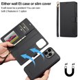thumbnail image 5 of Detachable Wallet Case for Samsung Galaxy S24, Card Slots Holder Premium PU Leather Magnetic Kickstand Shockproof Wrist Strap Removable Flip Protective Cover for Samsung Galaxy S24, Black, 5 of 12