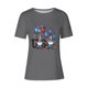 thumbnail image 4 of Tops de Ajuste Suelto para las Mujeres Sudadera Casual Impresa Manga Corta Cuello Redondo Superior, Poliéster, 4 of 7