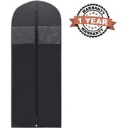 Plixio 60 Black Garment Bags Suit Bag for Hanging Clothes, Travel & Clothing Storage for Dresses, Suits - Closet Organizer