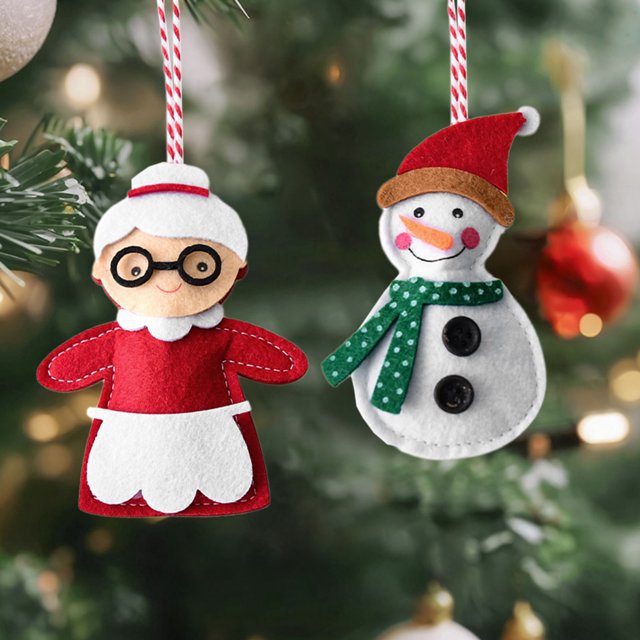 Adornos Navideños de Tela No Tejida, Copos de Nieve, Manualidades Navideñas, Decoración Colgante, 10 X 6 Cm, 1 Unidad