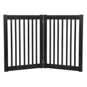 32" Highlander - 2 Panel Free Standing Wood Pet Gate - Black