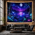 thumbnail image 6 of Fantasy Forest Moon Over Bioluminescent Lake Mystical Celestial for Nature Lovers, Fantasy Forest Decor Housewarming Gift Tapestry Wall Hanging for Bedroom, Living Room and Dorm, 6 of 7