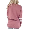 thumbnail image 4 of Women's Long Sleeve T-Shirt, Crewneck Stripe Sleeve Casual Top, Basic Loose Fit Tee for Women, Soft Everyday Shirt for Daily Wear, Fall and Winter Layering Staple-Pink, 4 of 7