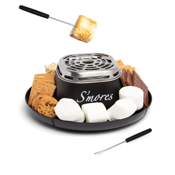 Mesa eléctrica S'mores Maker Nostalgia para interiores, color negro