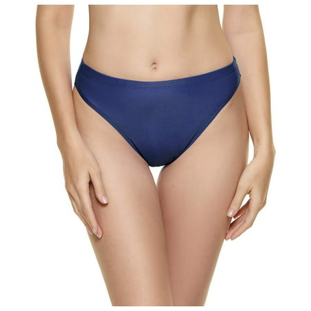 Quealent Women Cheeky Bikini Swimsuit Bottom - High Cut Bathing Suit Bottoms Low Rise Brazilian Swim Bottom 2025 Swimwear (Navy L)