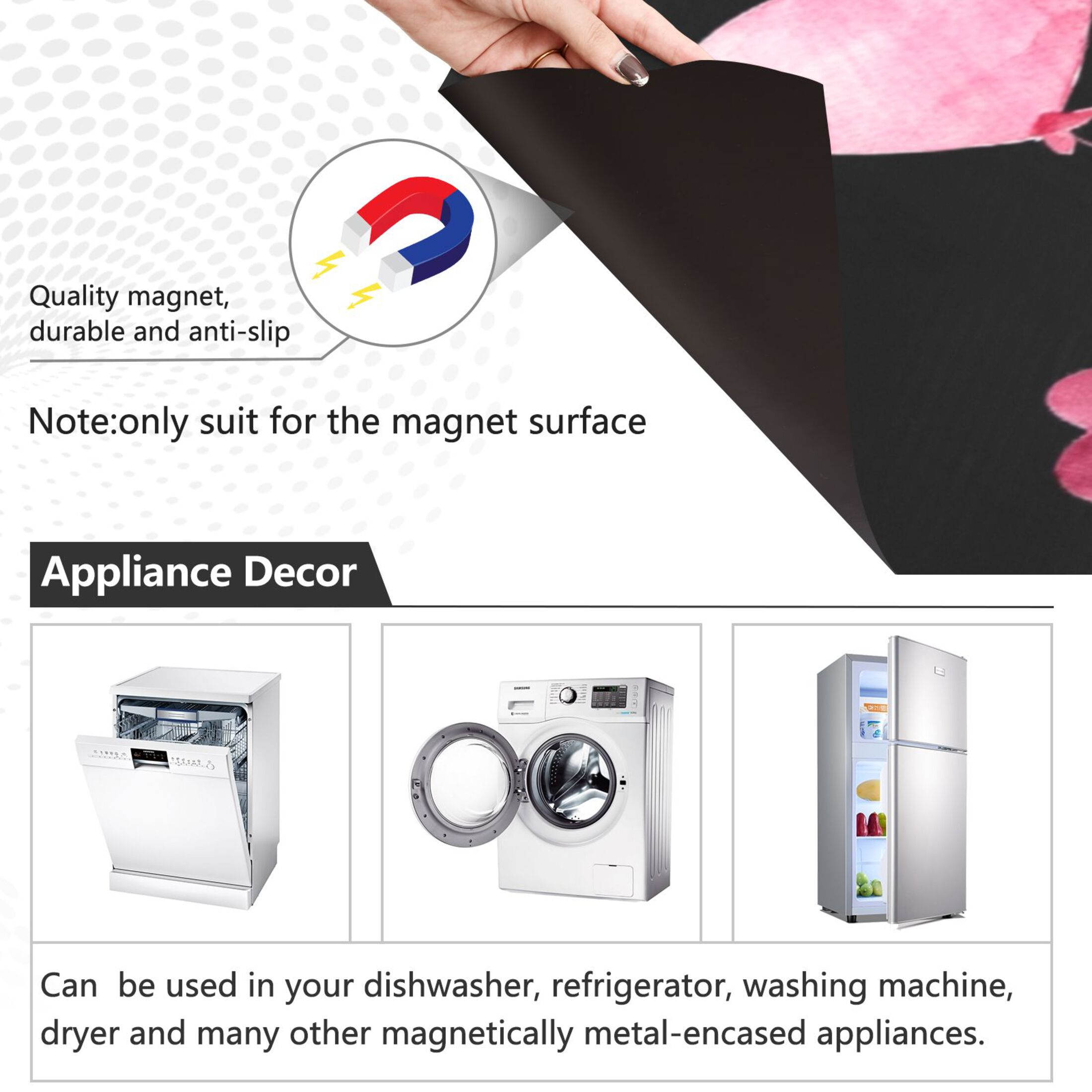 IAUYY Magnetic decorative sticker - 23x26 Inch PVC Refrigerator Decorative Cover, Removable DIY Art for Kitchen Appliances Heart Shaped Balloon