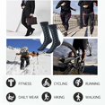 thumbnail image 5 of MANARC Men Cotton Crew Socks Soft Comfortable Durable Breathable Leaf Stripe Kutch Embroidery Classic Patterns 3 Pack Navy Blue, Black, Black., 5 of 5