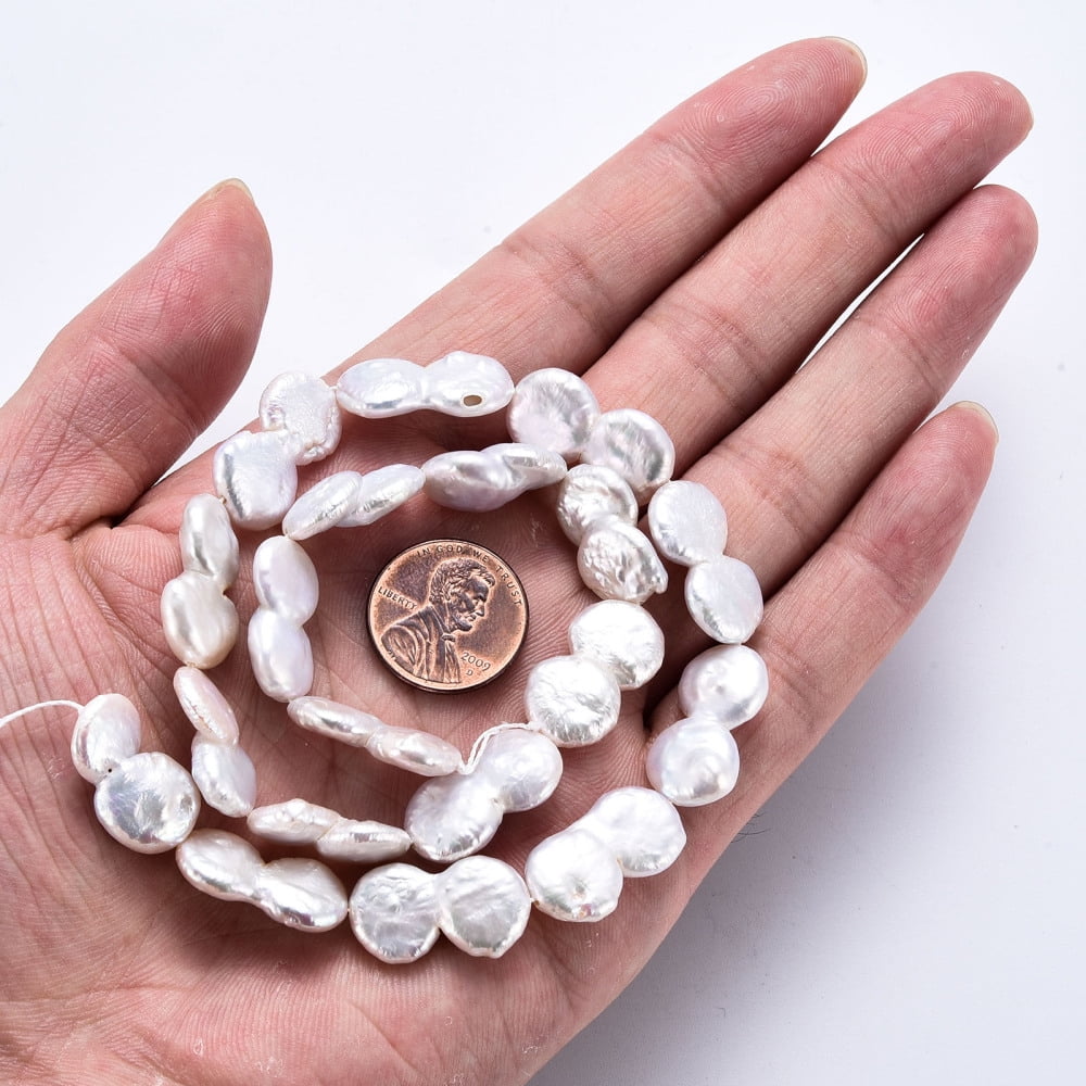 1Strand Natural Keshi Pearl Beads Strands Cultured Freshwater Pearl 8 Shape Seashell Color 17~22x11~13x4~8mm Hole: 0.6mm about 19~20pcs/strand 15.35 inch(39cm)