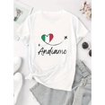 thumbnail image 2 of Motif Drapeau Cœur Anglais Imprimé Mode Femme Col Rond Manches Courtes, T-Shirt de Sport Simple et Décontracté, Haut d'Été Confortable pour Femmes pendant les Vacances. Fête des Pères, Fête des Mères, Ne, 2 of 7