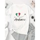 thumbnail image 2 of Camiseta de Verano para Mujer Suave Cuello RedondoCreative English Heart Flag Pattern Printed Women'S Fashionable Round Neck Short Sleeve, Simple Casual Sports T-Shirt, Comfortable Summer Top for Wo, 2 of 7