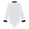 thumbnail image 6 of Alvivi Mens Shiny Rhinestone Deep V Neck Latin Tango Dance Shirt Leotard Ballroom Dance Costume White XXL, 6 of 7
