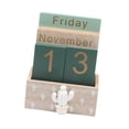 thumbnail image 4 of Rongfmy Perpetual Calendar Desktop Standing Calendar Office Wood Block Calendar Desk Cactus, 4 of 9