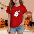 thumbnail image 2 of CAUYDY Halloween Shirts for Girls Ghost Shirt Cute Spooky Tshirt Fall Graphic Tees Casual Short Sleeve Tops Halloween T-Shirt Sizes 9-10 Years, 2 of 5