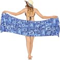 thumbnail image 5 of HAPPY BAY Women's Beachwear Sarong Coverups Long Bathing Suit Swim Cover ups Bikinis Wraps Vacation Summer Beach Cover-up for Women One Size Lapis, Leaves, 5 of 5