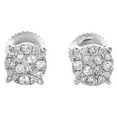 thumbnail image 2 of 10K White Gold Real Diamond Unisex 5.5mm 4 Prong Round Stud Earrings 1/4 CT, 2 of 5