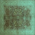 thumbnail image 1 of Ahgly Company Indoor Square Oriental Turquoise Blue Industrial Area Rugs, 6' Square, 1 of 4