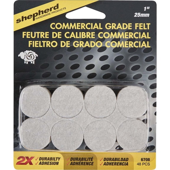Shepherd Hardware 48pc 1" Com Hd Felt Pad 6708