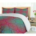 thumbnail image 5 of Ambesonne Psychedelic Duvet Cover Sets, Boho Ombre Floral, 2-King, Pink Teal, 5 of 6