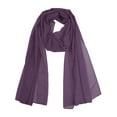 thumbnail image 1 of INSPIRAR CHIC Bufanda de Chiffon Sólido para Mujeres Ligera Suave Sheer Larga Envoltura para la Cabeza Chal Bufandas Púrpura Oscuro 68.9x27.6 pulgadas, 1 of 7
