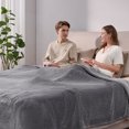 thumbnail image 3 of Ocuuziisu Electric Blanket 90" x 100" King Size Heated Blanket, Flannel and Sherpa, 10 Hour Auto-off, 9 Heat Settings, Fast Heating, Machine Washable, Gray, 3 of 11