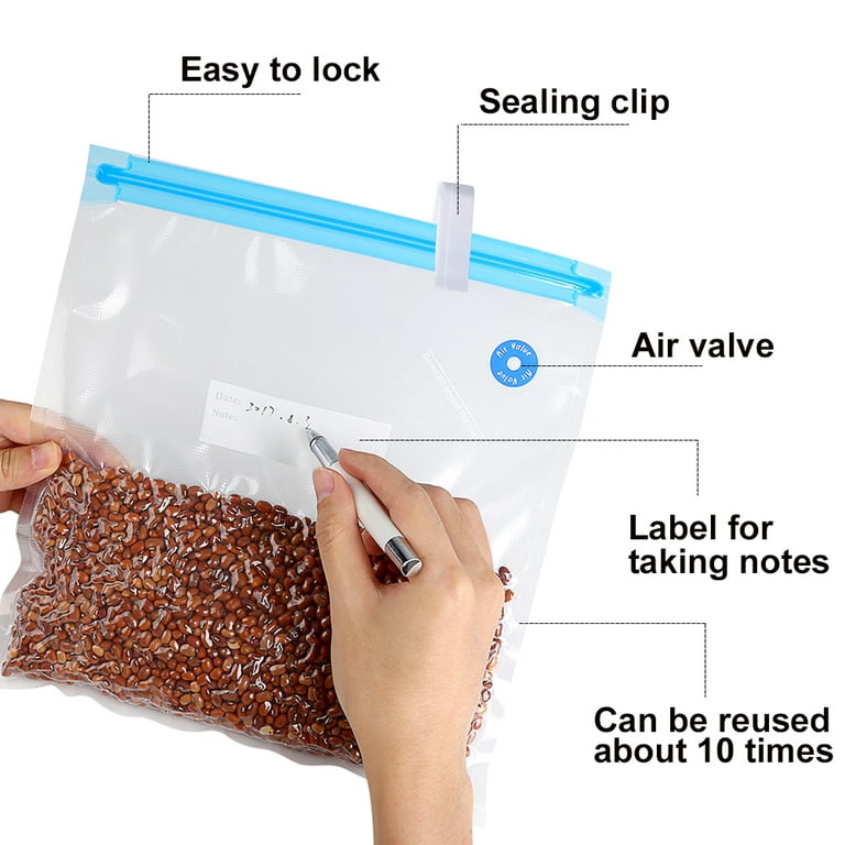 Sous Vide Bags 20Pcs Reusable Vacuum Food Storage Bags Kit with