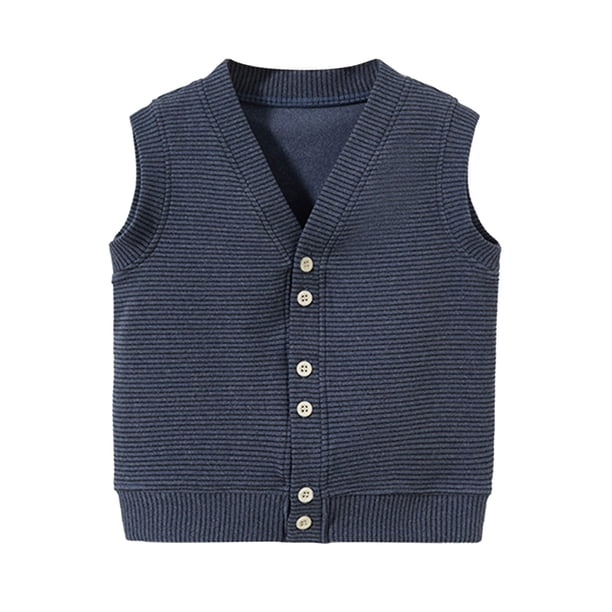 Gibobby Chamarra niñoNiños pequeños niñas invierno sin mangas cálido estampado a rayas abrigo chaqueta ropa de otoño(Gris, 0-6 Meses)